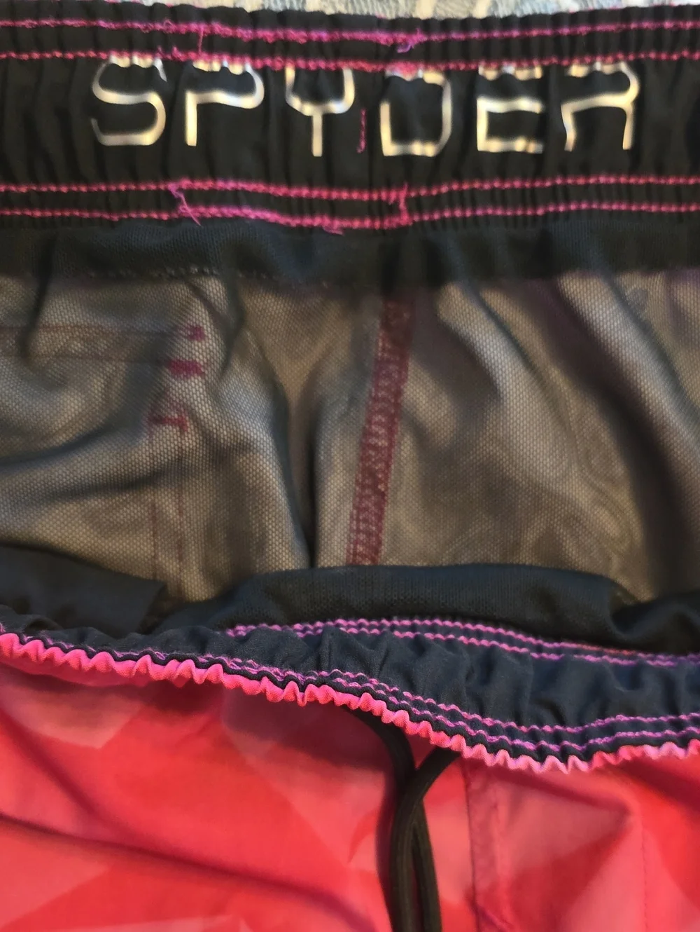 Spyder Hot Pink and Black Athletic Swim Shorts